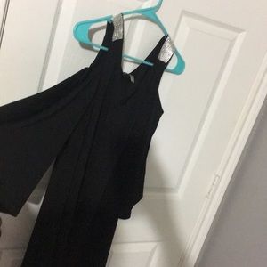 Black cold shoulder dress